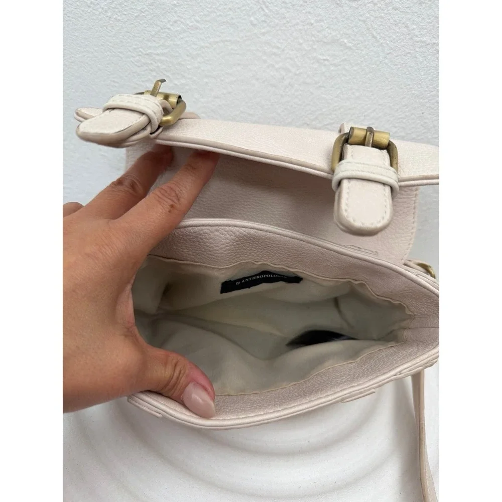 Anthropologie Crossbody Satchel Bag Blush Pink Faux‎ Leather Mini Messenger